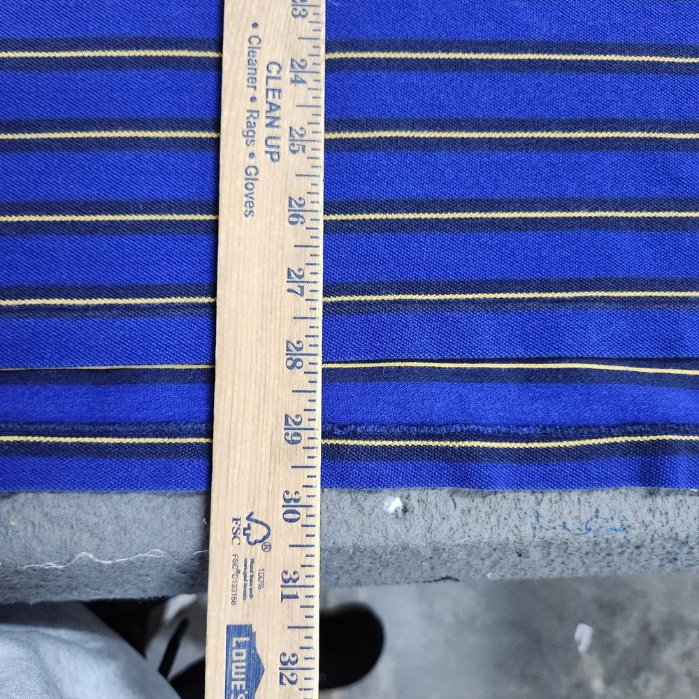 Polo Ralph Lauren Mens Blue Striped Short Sleeve Pique Polo Shirt Size L